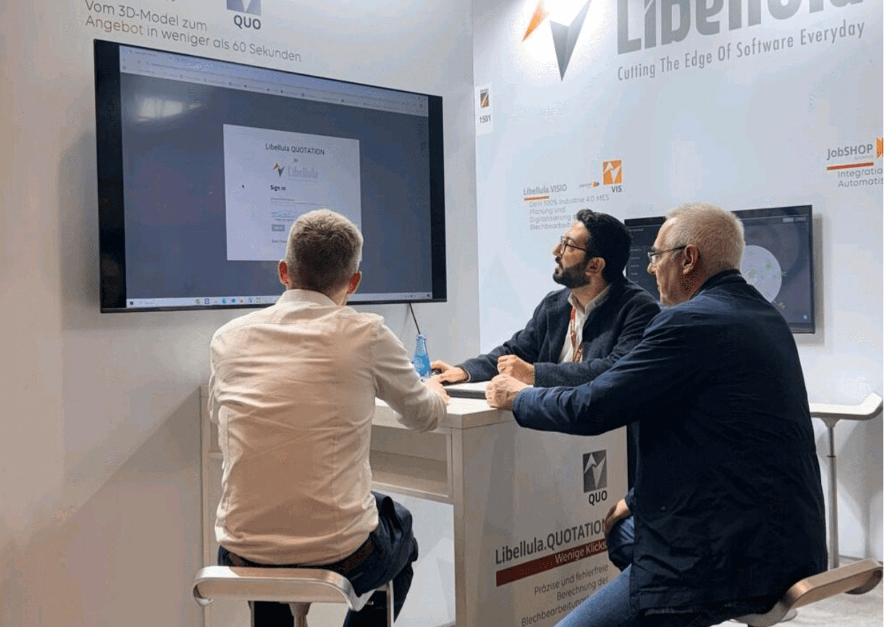 Stand Libellula a BlechExpo 2025 con demo software per la lavorazione della lamiera