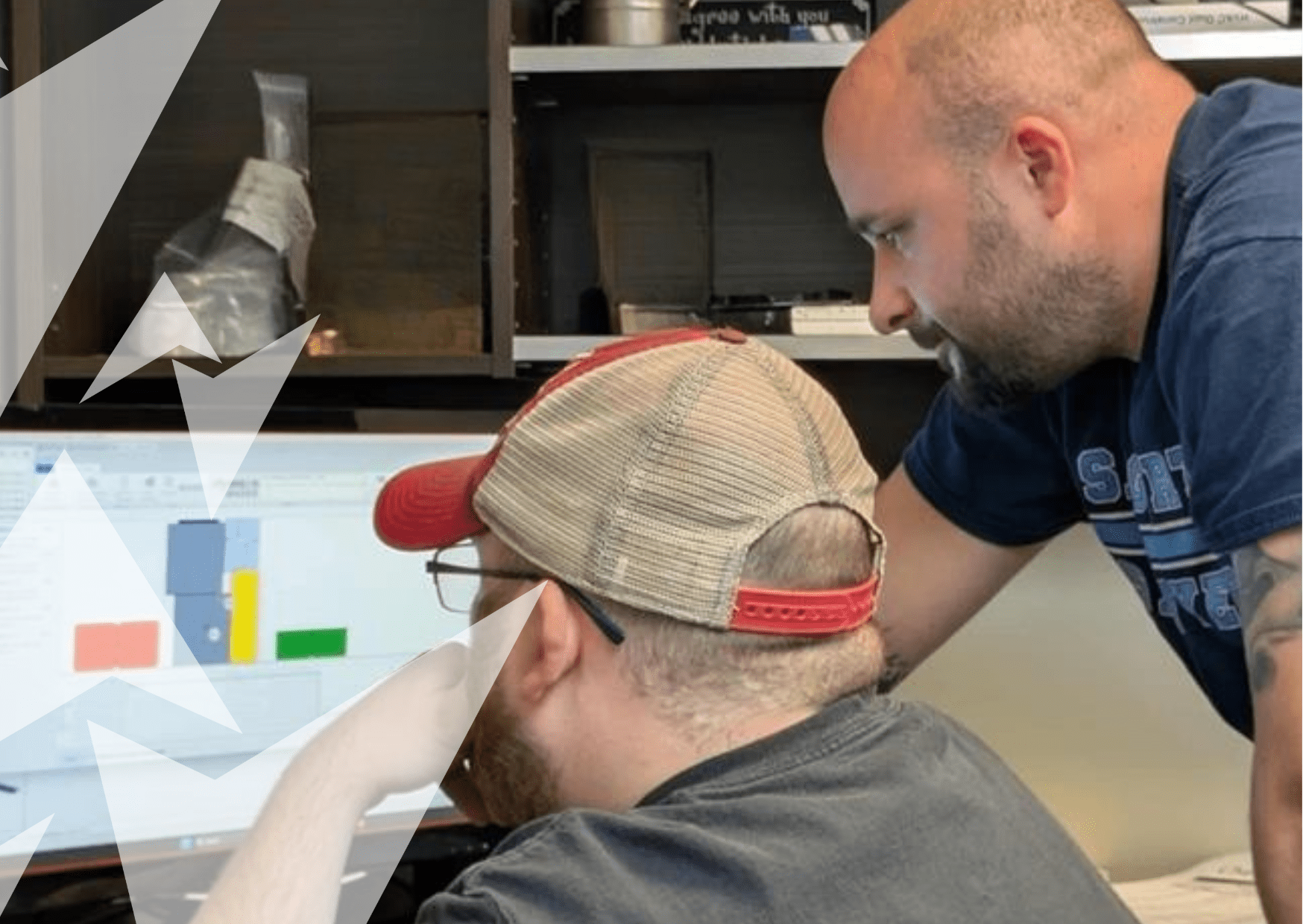 Schermo con software CAD CAM in uso